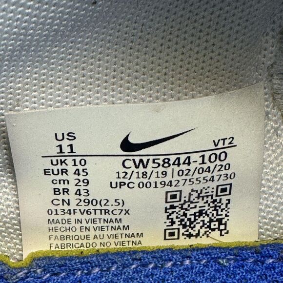 Nike Renew Run 2 Shoes Mens Size 11 White Volt Blue Running CW5844-100 - Picture 10 of 10